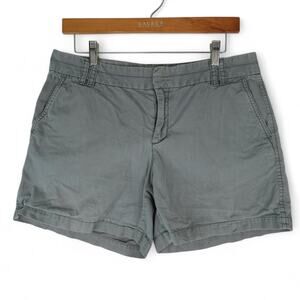 Ann Taylor Loft Chino Shorts Womens 8‎ (33x5) Gray 100% Cotton Mid Rise